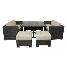 Дизайн синтетического ротанга современный плетеное кресло разговор и обеденные группы