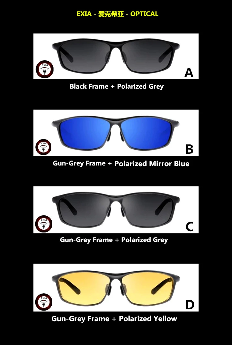 Мужские солнцезащитные очки поляризованные оптические линзы из алюминиево-магниевого сплава оправа Модные солнцезащитные очки EXIA оптические KD-337