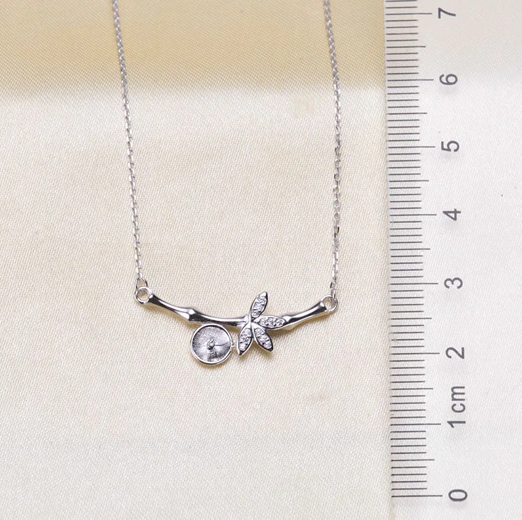 

Fashion 925 Sterling Silver Pearl Necklace Chain with Pendant Mountings Necklace Findings Jewelry Parts Fittings Accessories