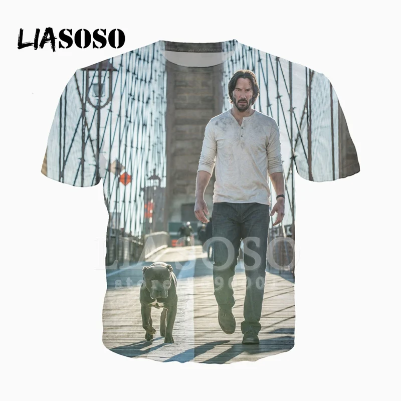 LIASOSO, 3D принт, для женщин и мужчин, фильм, Джон уик, футболка, летняя футболка, повседневный пуловер, хип-хоп, модный, короткий рукав, X2346 - Цвет: 5
