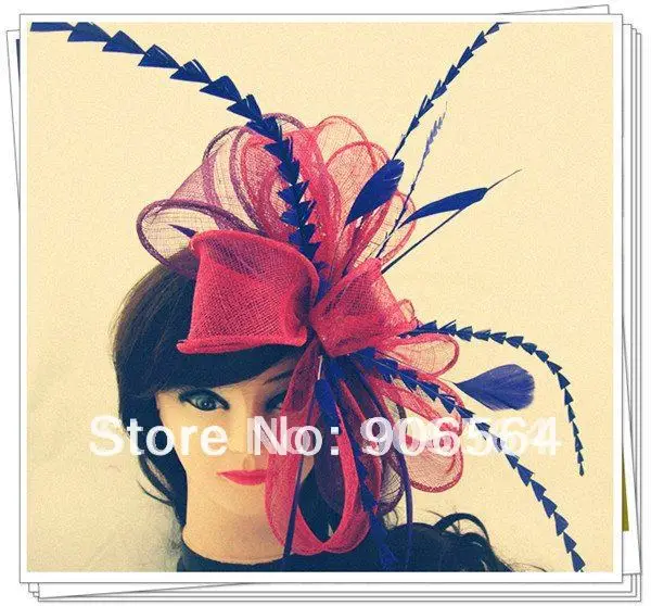 

elegant sinamay fascinator hats bridal wedding hats high quality cocktail hats occasion headwear party hairstyle Multiple color