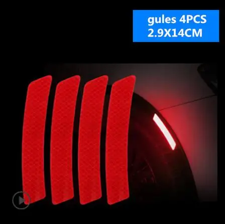 Red 4pcs Предупреждение ющий знак светоотражающая лента для автомобиля дверные наклейки для Ford Focus 2 1 Fiesta Mondeo 4 3 Transit Fusion Kuga Ranger Mustang KA - Цвет: Red 4pcs
