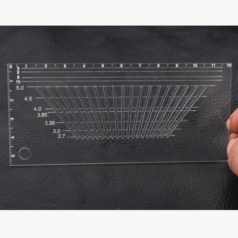 

1pc Multifunctional auxiliary Acrylic ruler Punch positioning tool For DIY Leather Craft Punching Positioning Ruler 12x5cm