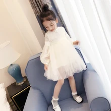 Новинка г. весеннее кружевное платье для девочек Детская вуаль платье Детское бальное платье Милая одежда для детей малыша лоскутное красивое платье