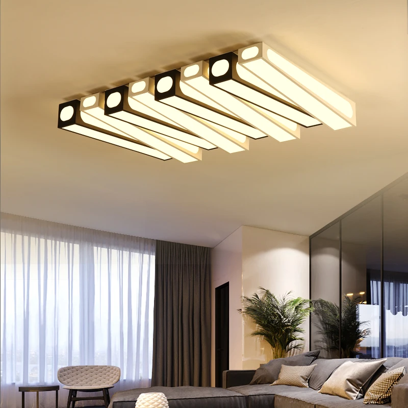 

Surface mounted Modern led ceiling chandelier for living room dining room bedroom black and white ceiling chandelier fixtures