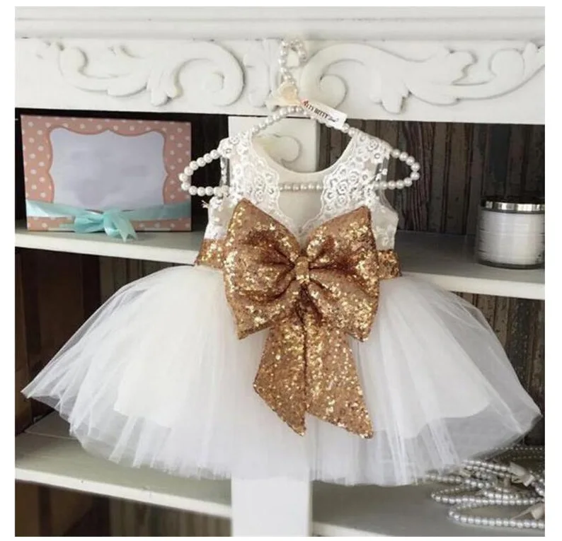 1-6year Female children Princess dress  Kids Clothing  sequined bow gauze girl's fashion vest dress (12)