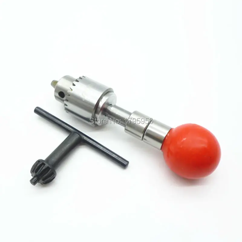 Pin Vise Round Plastic Ball Handle Swivel Head Hand Twist Drill Clamping Range 0.3-4mm Micro Stainless steel Manual Drilling Tools (8)