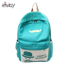 Nouvelle Mode 2015 Coréenne Toile Sac À Dos Brève Preppy Style Moustache École Sacs À Dos Pour Adolescent Filles Casual Mochilas