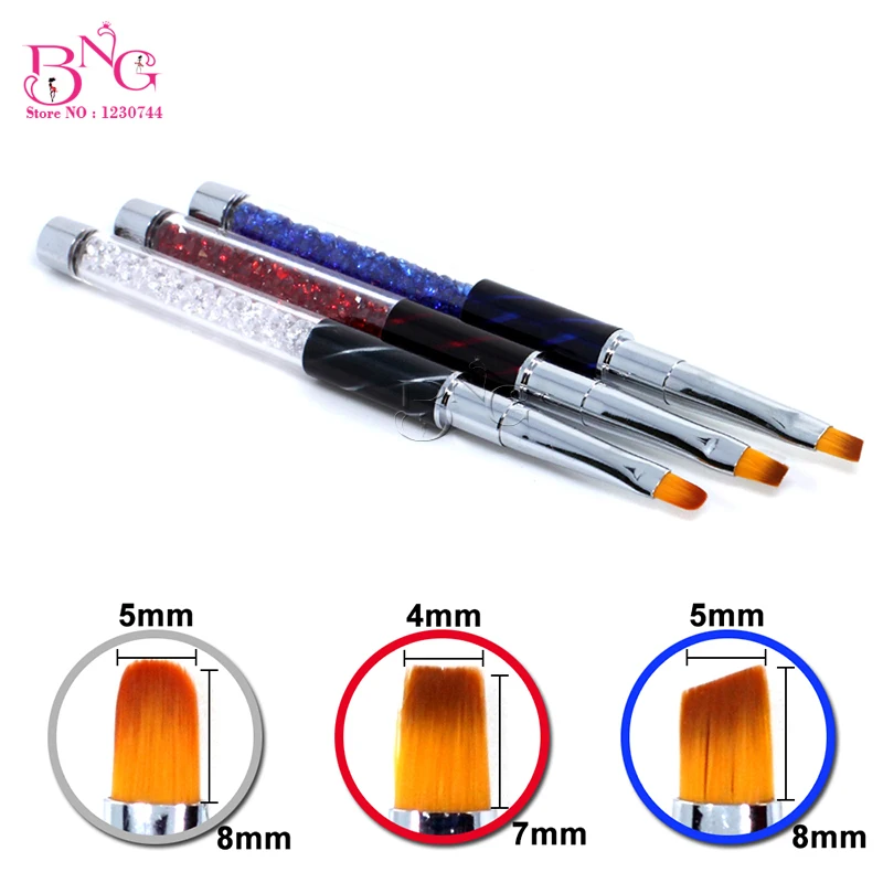 

BNG 1pc #6 Flat Nail UV Brush Professional Nail Design Nylon Hair Painting Drawing Pen Poly Gel French Manicure Cat Eye Cap Pen