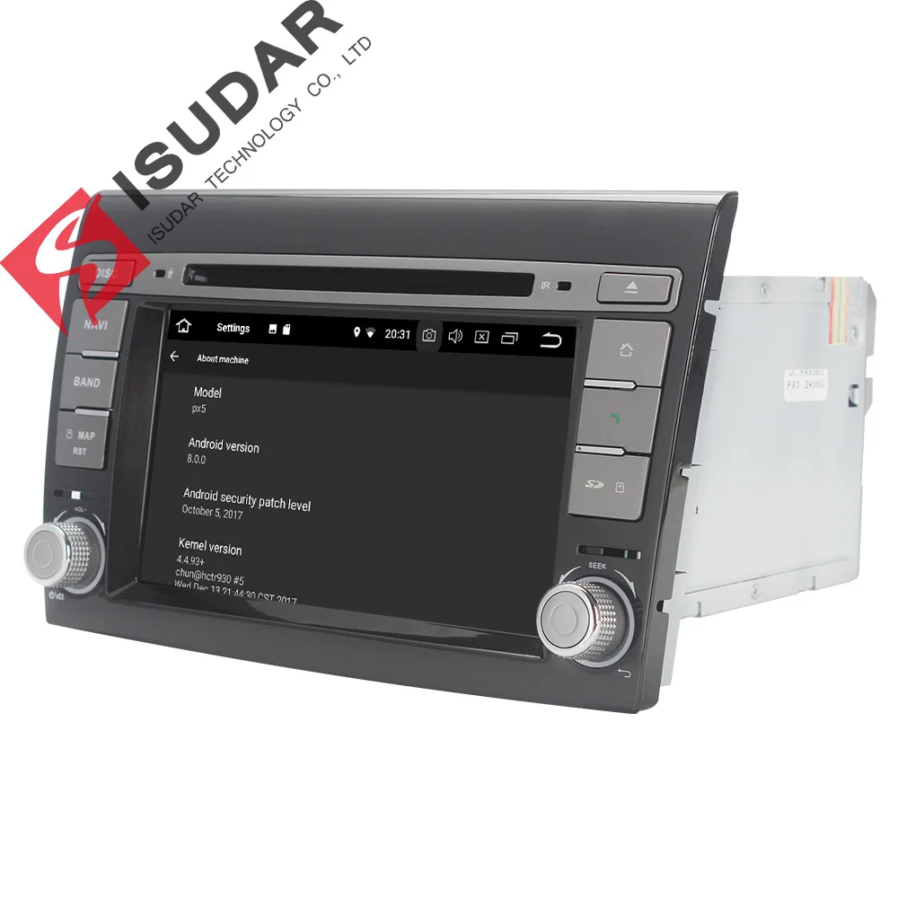 Isudar Car Multimedia Player Android 8.0 GPS 2 Din Stereo System For Fiat/Bravo 2007-2012 Octa Core 4GB RAM Radio am fm Wifi USB