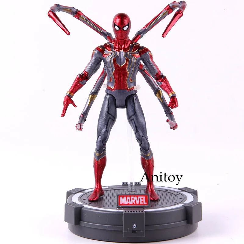 

Marvel Avengers Infinity War Iron Spider Spiderman Figure With Stand LED Light PVC Action Collectible Model Toy Gift