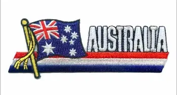 

Australia Flag Embroider Patch with Heat Cut and Iron On Backing Also Make Items as Client Request MOQ50pcs Free Shipping