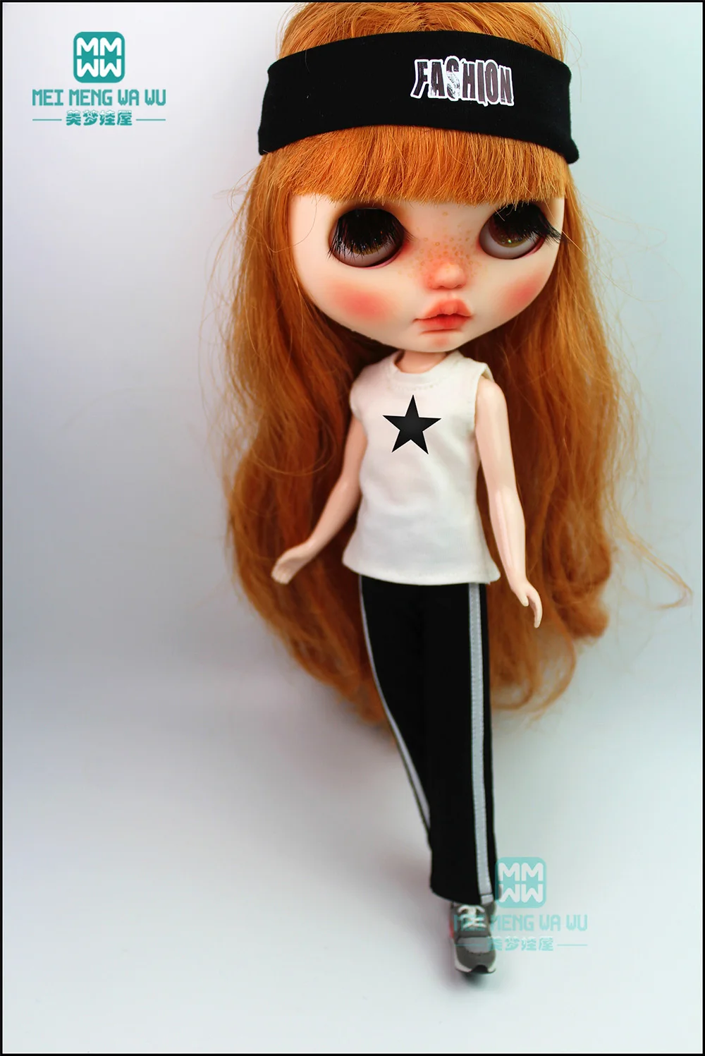 1 шт. Blyth Кукла одежда черно-белая полосатая футболка, куртка, спортивные штаны для Blyth, Azone, obitsu, FR 1/6 кукла