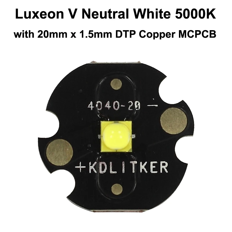 Lumi светодиодный s luxion V нейтральный белый 5000K светодиодный излучатель с 16 мм/20 мм DTP медный MCPCB