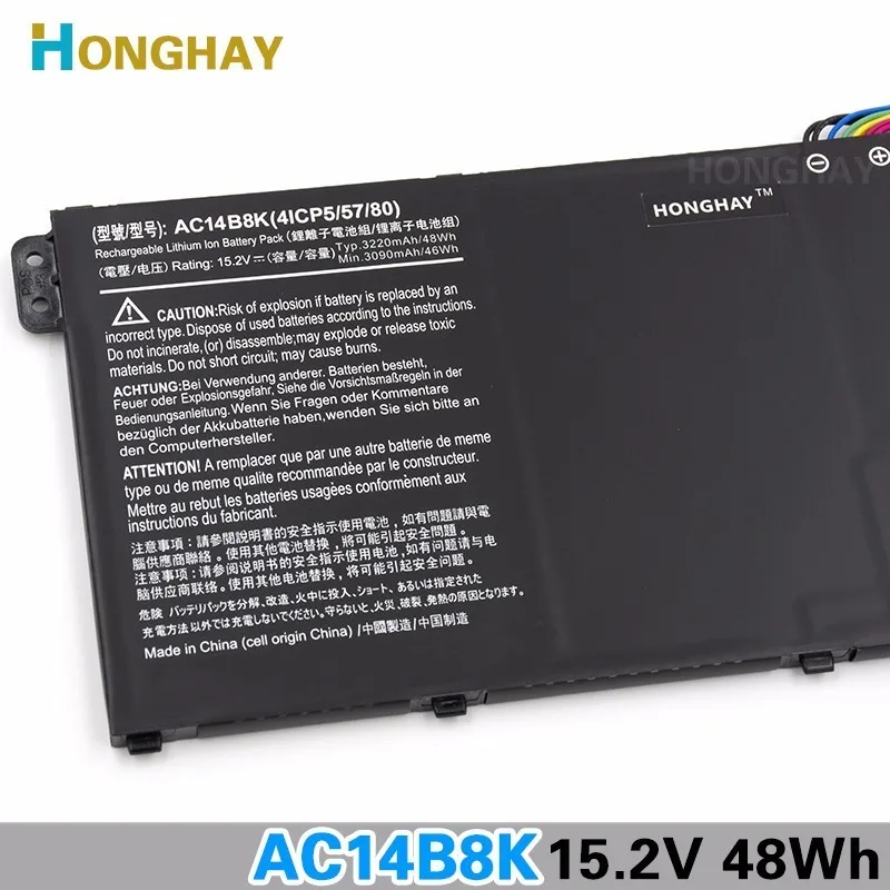 Honghay AC14B8K ноутбук Батарея для ACER Aspire V3-111P CB3-111 CB5-311 B115P NE512 V3-371 V3-111 ES1-711 4ICP5/57/80 Chromebook