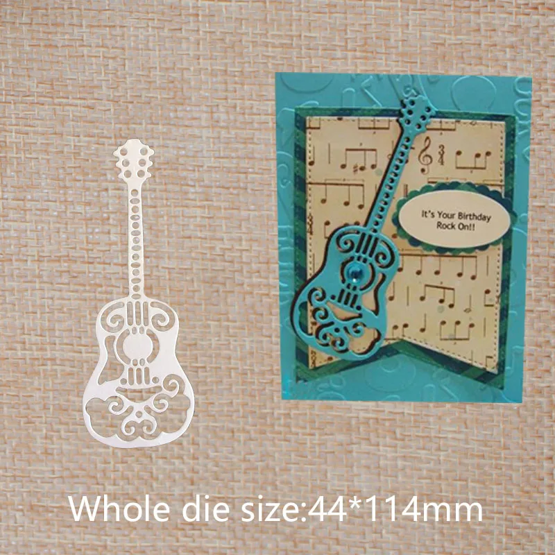 

Guitar Musical instrument Metal Cutting Dies For Scrapbooking Album Embossing Decorative DIY Greeting card 44*114 mm