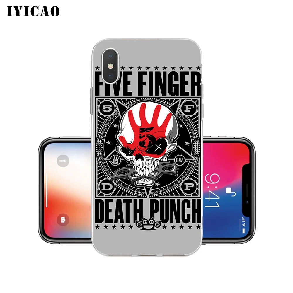 IYICAO Five Finger Death Punch FFDP Мягкий силиконовый чехол для iPhone X XR XS MAX 6 6s 7 8 Plus iPhone X iPhone 5 5S SE чехол из ТПУ
