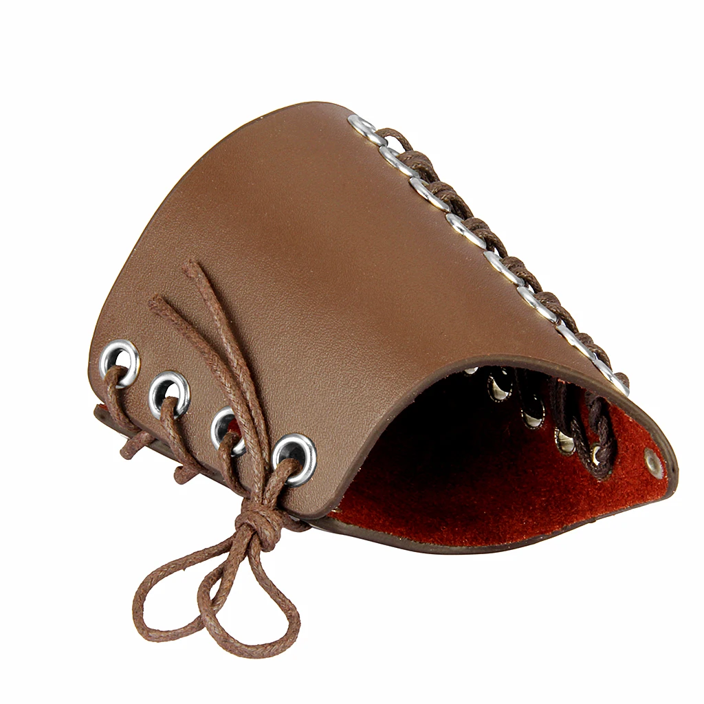 Faux Leather Arm Guards Medieval Knight Bracers One Size Laces Adjustable Medieval Punk Biker Wristband