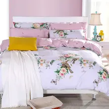 2016 neue blumendruck bettwäsche-sets twin voll königin king size bettbezug 100% Baumwolle bettwäsche set rosa