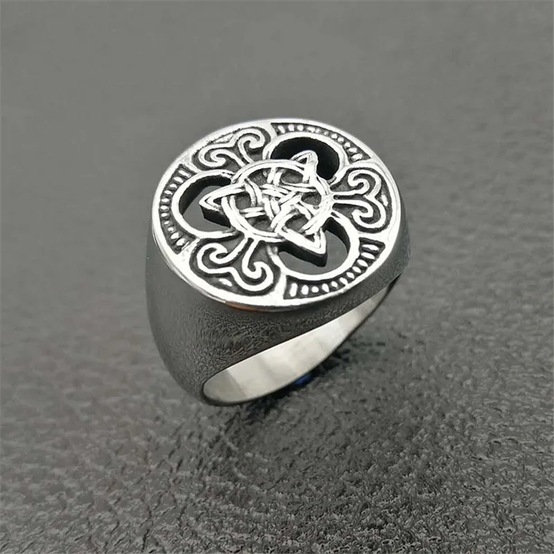 

Vintage Style 316 Stainless Steel / Titanium Steel Nordic Viking Knot Men's Ring Male/Lover's Ring Wholesale JZ009