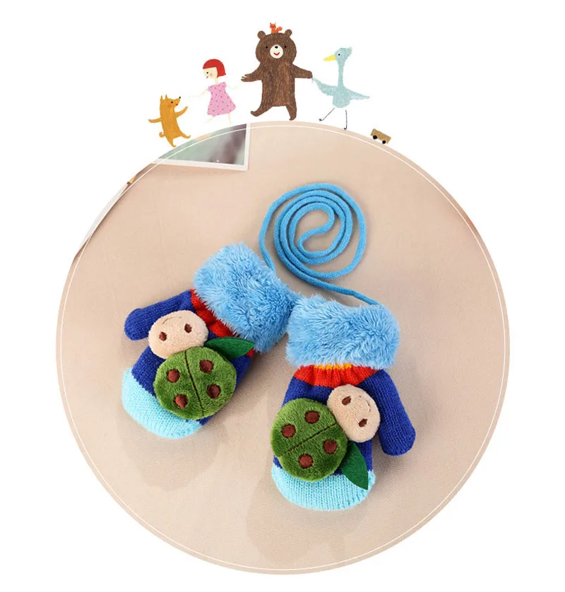  New 0-24 Months Baby Gloves boy Baby girl kids Knitted Gloves Winter Children Warm Rope Mittens Cotton Wool Mittens For Babies (14)