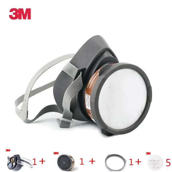 3M 3200 Gas Mask anti-fog anti-industrial construction dustproof half face dust masks Used With 3701CN Filter Cotton Health - Цвет: 8 in 1