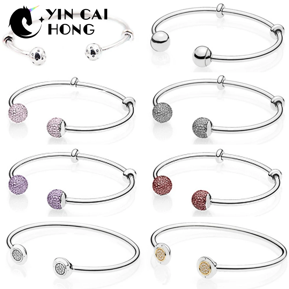 

YCH Book Di 925 Sterling Silver Open Bangle Beauty & the Beast Bracele Rose Gold Fit DIY Charms
