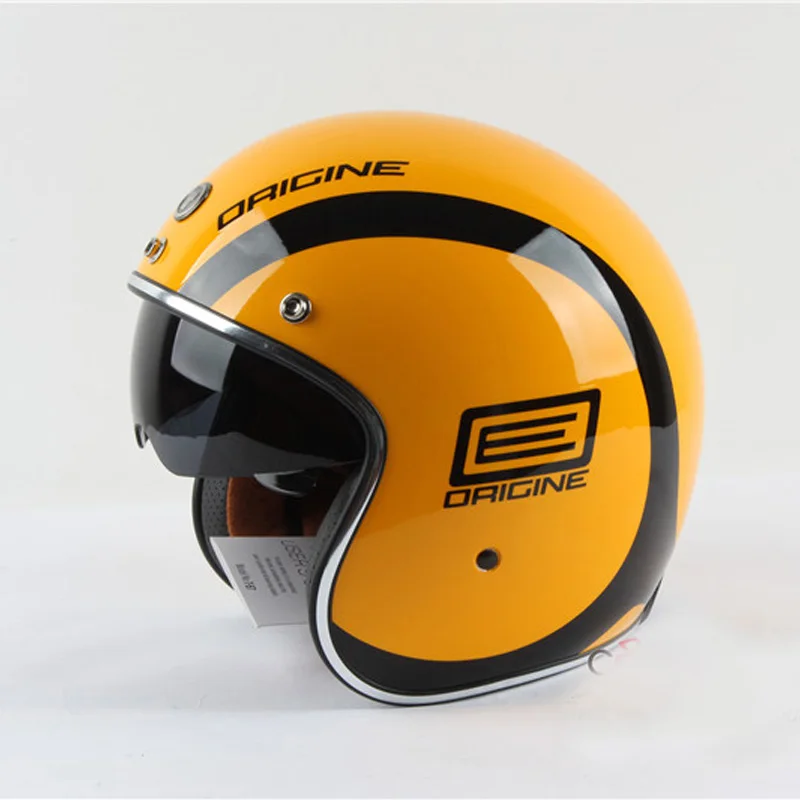 2016 Retro Style Orange 3/4 Motorcycle Helmets With Inner Smoke Len