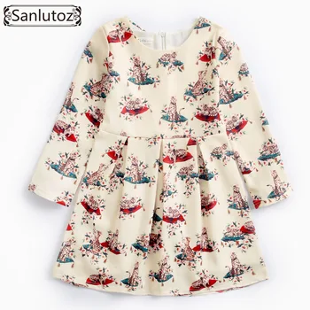 

Sanlutoz Girl Dress Long Sleeve Girl Clothes Wedding Princess Children Clothing Cartoon Winter Brand 2017 Toddler Party Birthday