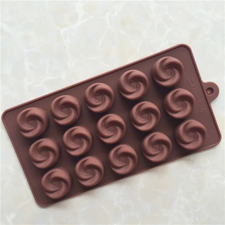 

Spot Wholesale 15 Whirlpool Circle Shaped Silicone Chocolate Mold XG615