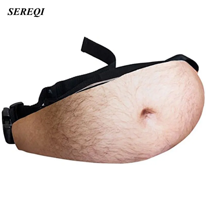 

SEREQI Novelty 3D PU Beer Belly Bag Funny Daddy Mommy Storage Bag Travel Phone Anti-theft Storage Organizer Holder Maker Dadbag