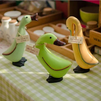 

3pcs for a set Wooden Ducks Living Decoration Art Craft Toy Model Birthday Gift Mascot