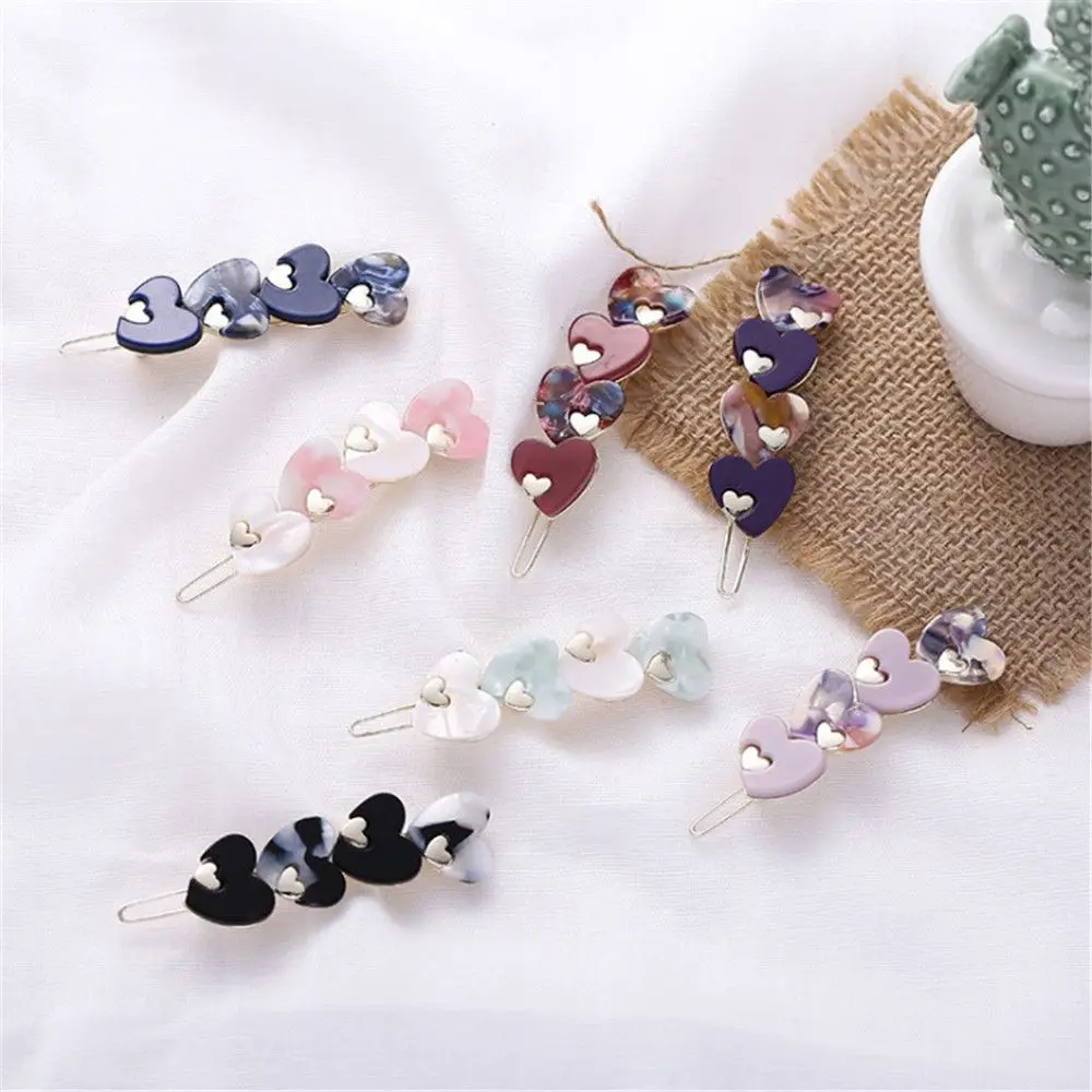 

New and High Quality 1pc Japan Women Acetic Acid Hair Clips Hairpins Love Heart Barrettes Girls BB clips Hair Accessories