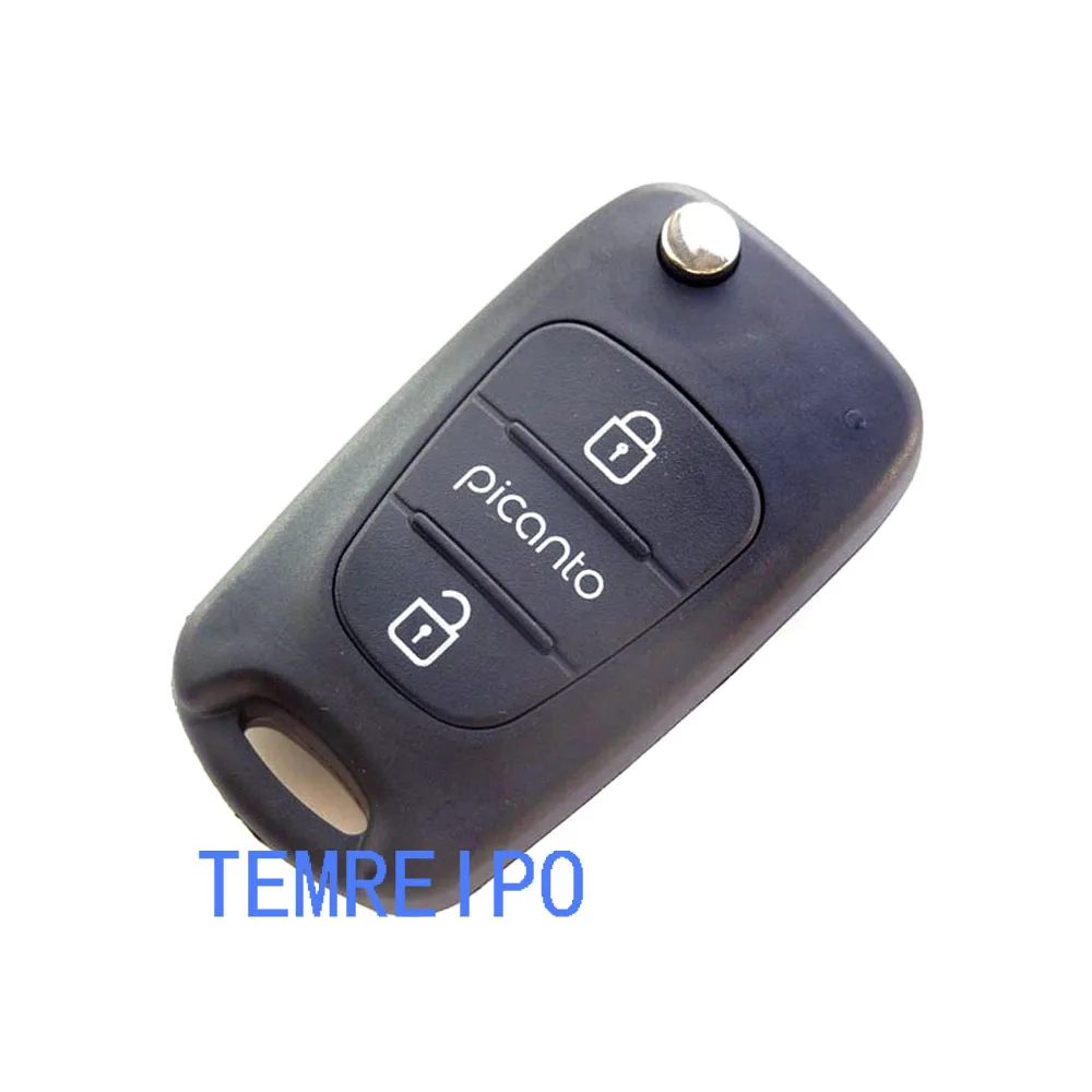 

3 button Flip Folding car key case Shell fit for Kia Picanto Remote key Case Fob
