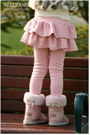 Розничная, 1 предмет, леггинсы для девочек детская юбка-брюки для девочек, юбка-торт штаны для девочек - Цвет: Розовый