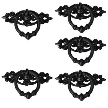 

5pcs Antique Black Cabinet Door Drawer Cupboard Pulls Handle Knob Hardware