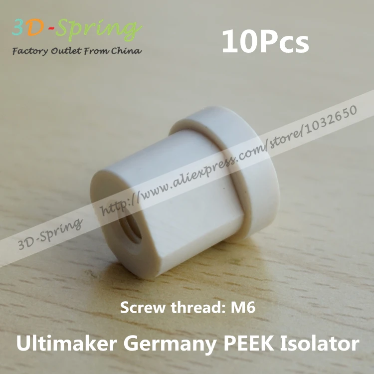 

10Pcs Ultimaker Budaschnozzle PEEK Isolator v 2.0 Screw thread M6 Threaded Germany PEEK Material High Quality