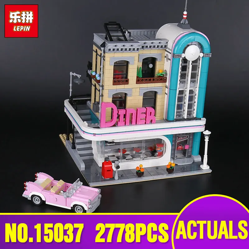

DHL Lepin 15037 Genuine Streetview Series 2778pcs The Downtown Diner Set legoing 10260 Building Blocks Bricks Toys As Gifts