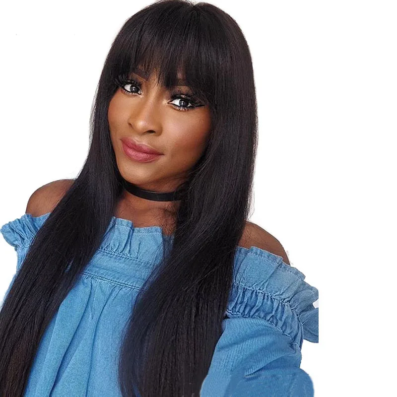 Aliexpress.com : Buy 360 Lace Frontal Wig With Bangs 150% Pre Plucked