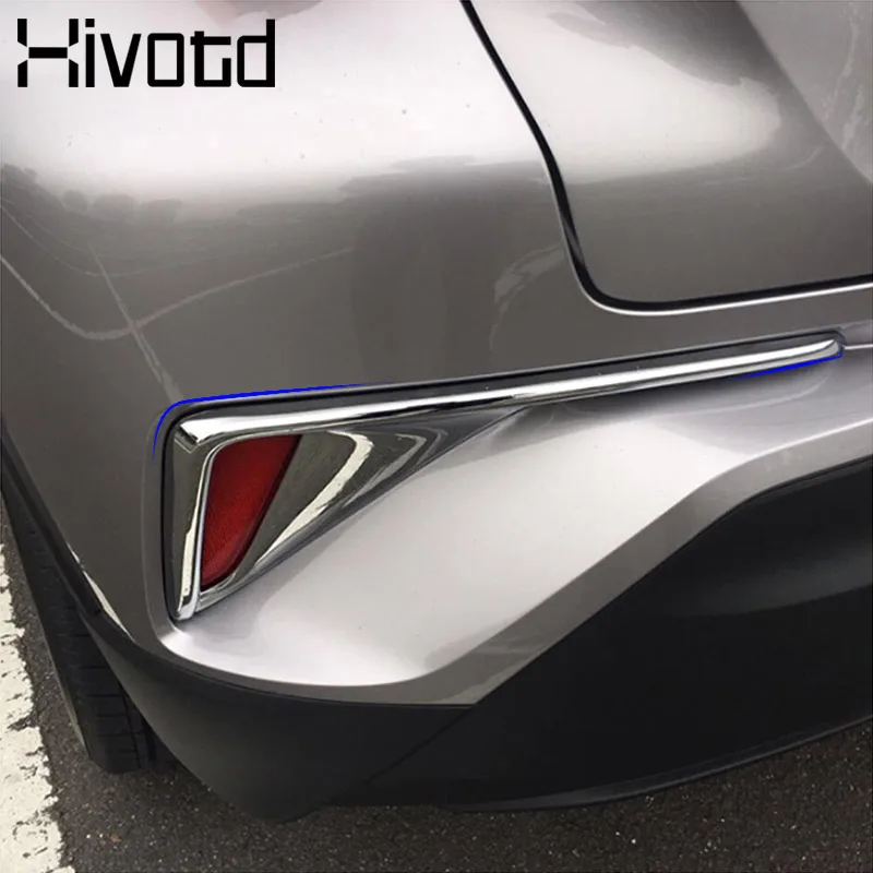 

Hivotd For Toyota C-HR CHR 2018 2019 Carbon fiber Front /Rear Fog Light Cover Trims Back Tail Bumper car Exterior accessories