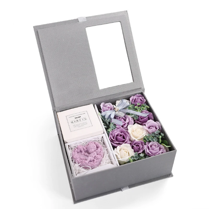 JAROWN Artificial Soap Flower Rose Gift Box Wedding Souvenir Valentine's Day Creative Birthday Novelty Gift Rose Soap Home Decor (29)