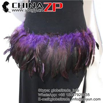 

Manufacturer in CHINAZP Factory 6-8 Inch 800pieces/bundle Good Quality Dyed Purple Half Bronze Strung Rooster Schlappen Feathers