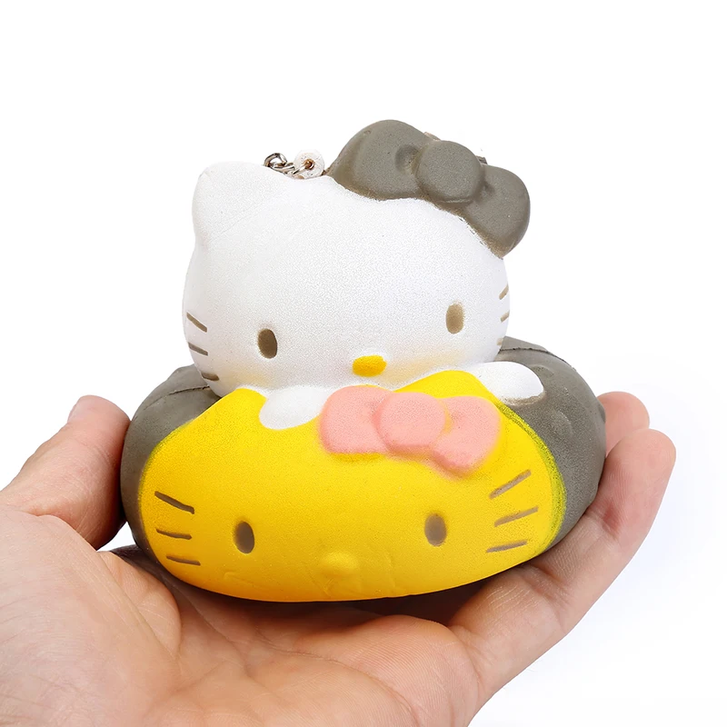 Jumbo Kawaii красочное животное с бантом с базой Squishy Doll Slow Rising Stress Relief Squeeze Toy для малыша Рождественский подарок