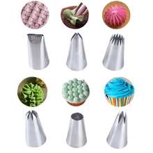 6 шт./компл. DIY насадки для кондитерского мешка из нержавеющей стали, насадка для крема, кондитерский крем, насадки, инструменты для украшения торта