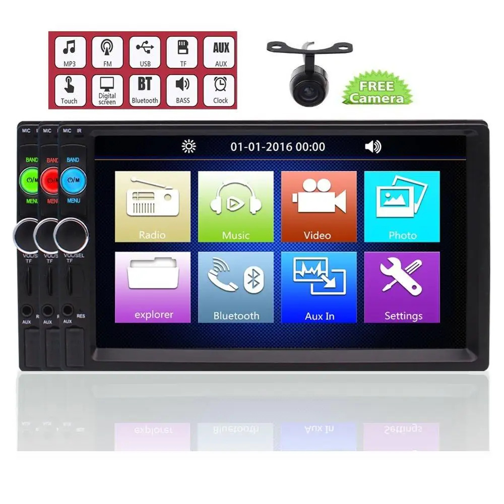 EinCar в тире двойной 7 &quotавтомобильный MP5 плеер USB/SD MP3 MP4 видео музыка