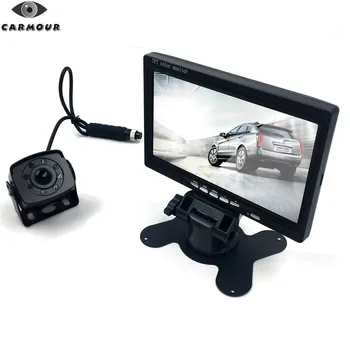 

CARMOUR Waterproof Night Vision HD Wide Angle Rear View Camera with 7 inch Monitor kit for Bus Truck Van Trailer RV