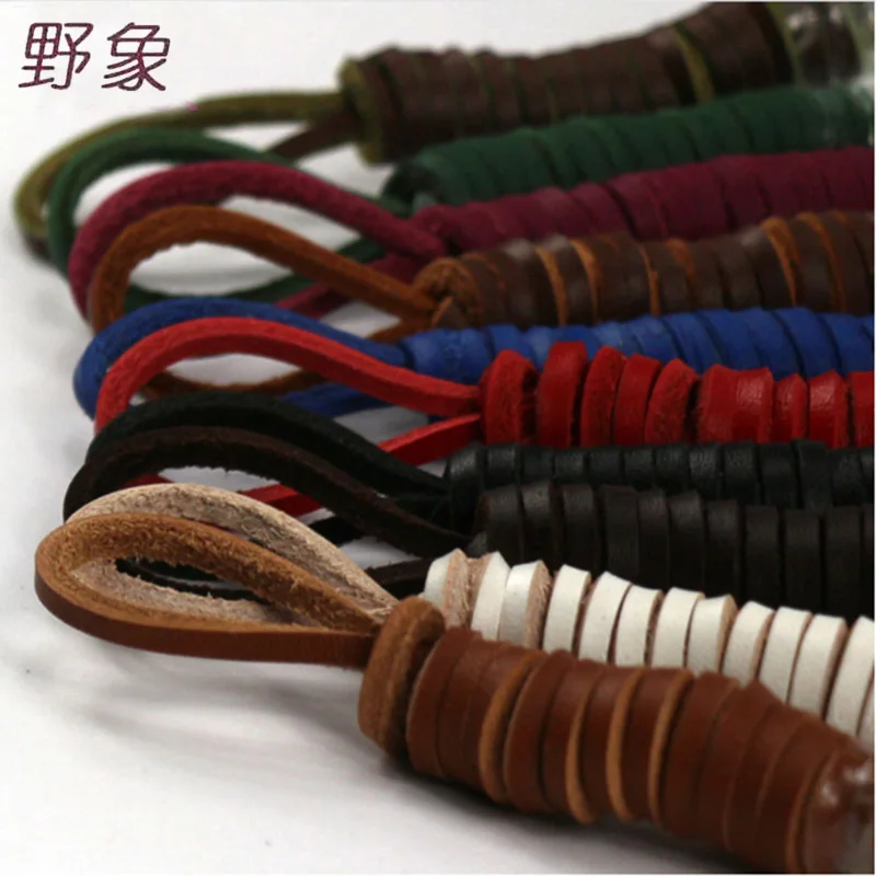 Top layer leather shoelaces colorful solid shoelace  leather shoes'shoelace or sports shoes'shoelace decorative type shoelaces