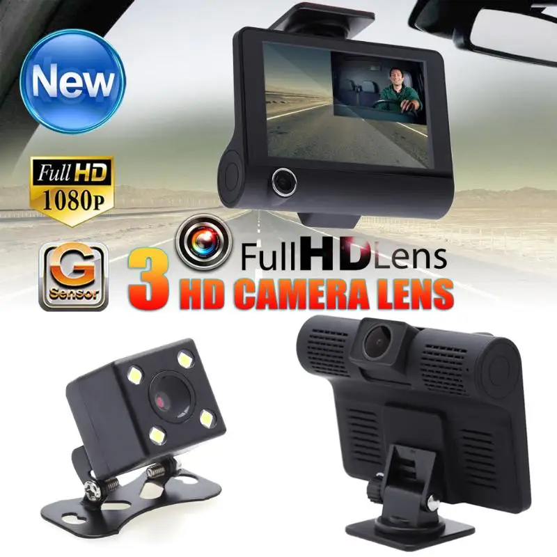 

4 inch Car DVR Camera Dual Lens Dashcam Cam 1080P Full HD Video Registrator Recorder Rearview Camera G-Sensor Night Vision DVRS