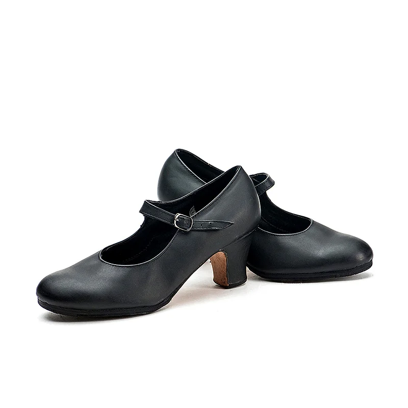 Sansha Professional Flamenco Character Dance Shoes 6CM Middle High Heel For Women Ladies Black Dancing Shoes FL1CL  FL1LPI 5