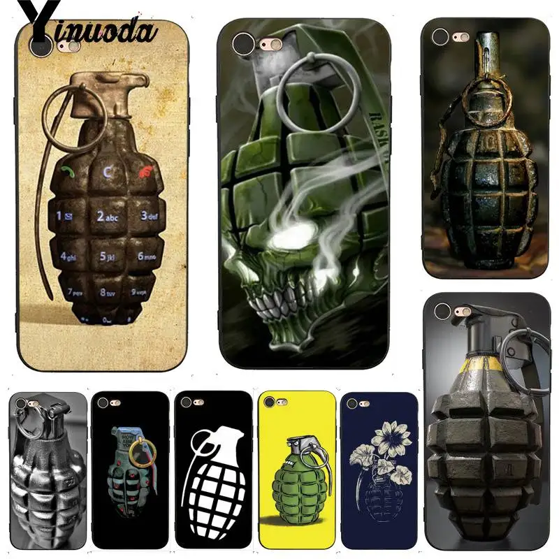 

Yinuoda For iphone 7 6 X Case Army Fans Weapons Grenades Design High Quality Phone case for iPhone 7 6 X 8 6s Plus 5 XS XR